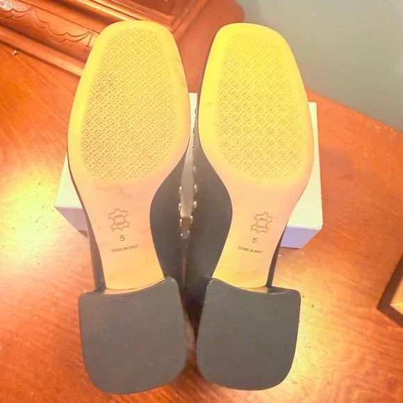 Tory Burch Perfect Black/Dulce De Leche Leather Studded Loafer Heel Size 5 $350 - Picture 13 of 14